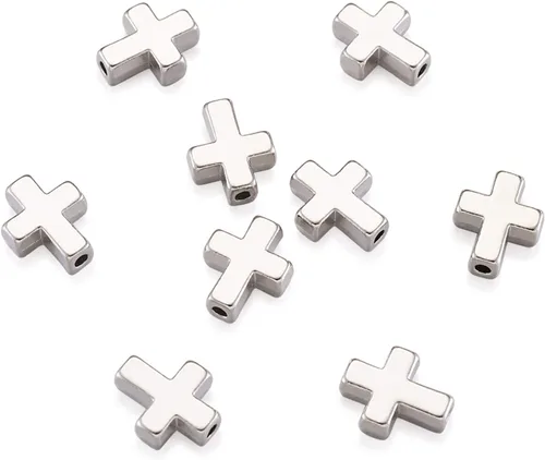 Miniatura 9 de Craftdady - Cuentas pequeñas de cruz de metal