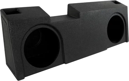 QPower - Caja de subwoofer doble de 10 pulgadas para debajo del asiento, subcaja con puerto QBomb compatible con Chevy Silverado Crew y Double Cab,
