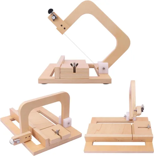 Miniatura 4 de kukmakri Cortador de jabón de madera para hacer jabón, 13.4 x 9.5 x 7.6 pulgadas, suministros de fabricación de jabón hechos a mano, herramienta