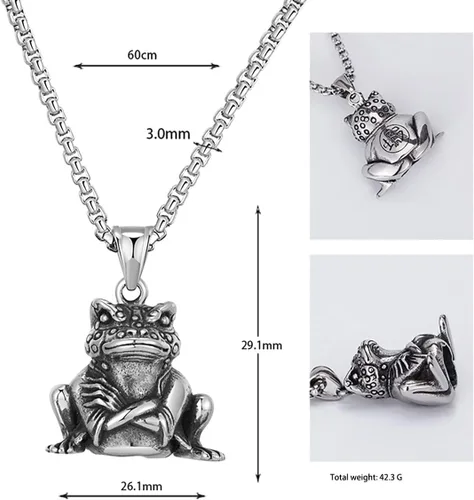Miniatura 5 de FAZOVIN Collar de animales con colgante de águilaranabúhogatito con cadena de acero inoxidable de 23.6 pulgadas para hombres y mujeres