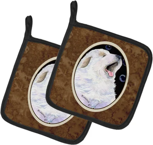 Miniatura 253 de Caroline's Treasures SS8617PTHD - Juego de soportes para ollas de cocina resistentes al calor, almohadillas calientes para horno para cocinar, Husky