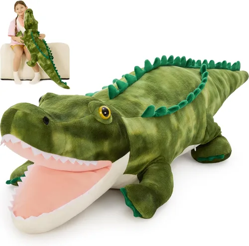 Miniatura 8 de MorisMos Animal de Peluche Gran Tiburón Blanco Almohada de Peluche, Juguete Gigante de Tiburón Mako de 47 pulgadas para Niños y Adultos, Regalo