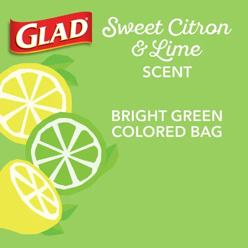 Miniatura 4 de Glad Bolsas de basura pequeñas con cordón de cocina, 4 galones, Febreze Sweet Citron & Lime, 34