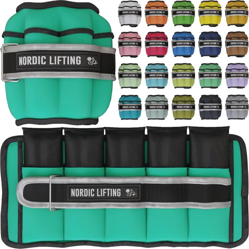 Miniatura 21 de Nordic Lifting - Pesas ajustables de tobillo para mujeres y hombres – 1 par (2–10 libras) Pesas de muñeca, brazo y pierna para gimnasio, yoga