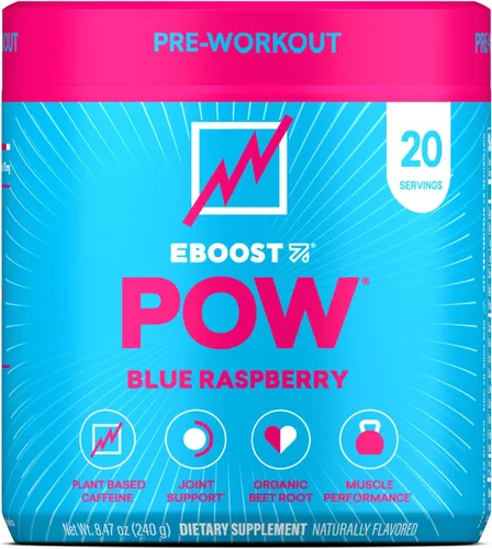 Miniatura 13 de EBOOST POW Natural - Polvo de preentrenamiento – 20 porciones – Tropical Punch – Un suplemento de preentrenamiento para el rendimiento, apoyo