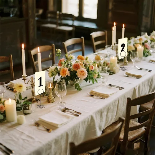 Miniatura 8 de Paquete de 24 soportes negros para números de mesa, centros de mesa de recepción de boda resistentes para tarjetas de mesa, menús, soporte