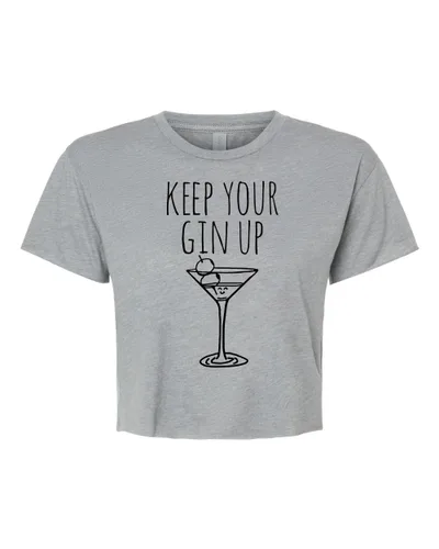 Miniatura 18 de I Wonder If Bourbon Thinks About Me Too, Cute Women's Screen Printed Crop Tee, Shirts With Sayings, Heather Gray or Gold (L, Gold)