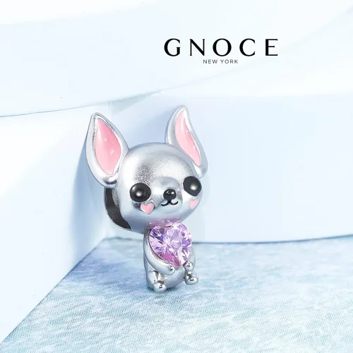 Miniatura 3 de GNOCE Abalorio de plata de ley con diseño de búho chihuahua, corazón de búho, pulsera o collar para mujeres, niñas, esposa e hija