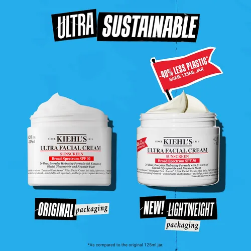 Miniatura 7 de Kiehl's Crema Ultra Facial con SPF 30, Hidratante Facial Ligero Diario para Todos los Tipos de Piel, Hidratación 24 Horas, Protección UV Contra