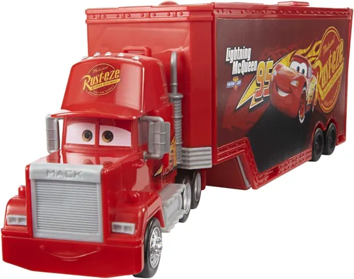 Mattel Disney and Pixar Cars Transforming Mack Playset, camión de juguete 2 en 1 y estación de afinación con lanzador, elevador y más, gráficos