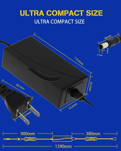 Miniatura 2 de DUOFU365 Adaptador Convertidor de Fuente de Alimentación 12V 5A 5A Transformador 100V-240V CA a 12V CC para Tira de Luz LED, Monitor LCD, DVR, NVR