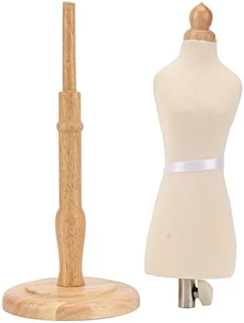 Miniatura 5 de Eujgoov Maniquí de vestido femenino de muñeca, forma de vestido de costura, forma de vestido femenino, forma de torso, madera de haya con base