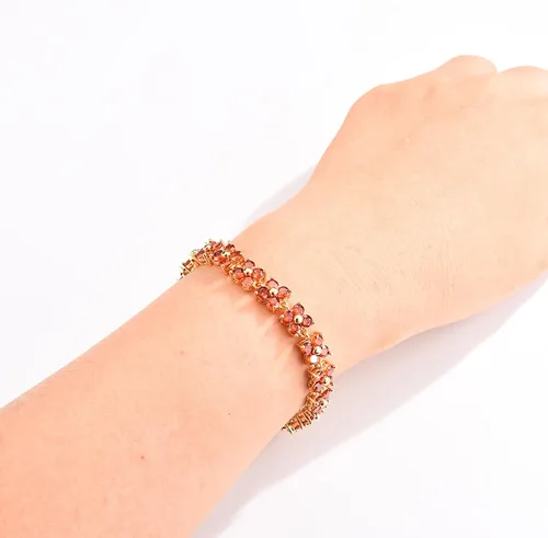 Miniatura 5 de GULICX - Pulsera de tenis con cristales de Swarovski y cristales redondos chapados en oro