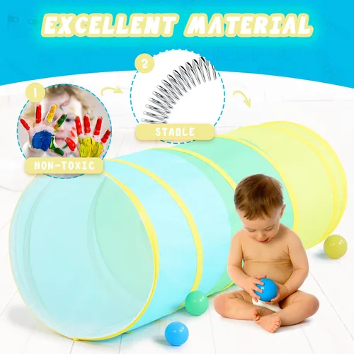 Miniatura 2 de PigPigPen Túnel de juego para niños pequeños, tienda de campaña desplegable para bebés o perros, juguetes para interiores y exteriores para conjunto