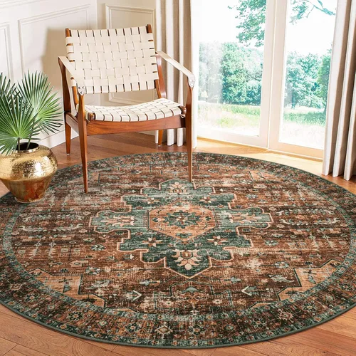 Miniatura 62 de Moynesa Alfombra de pasillo ultra fina lavable de 2 x 6 pies, antideslizante, resistente a las manchas, alfombra vintage que no desprende para Gris
