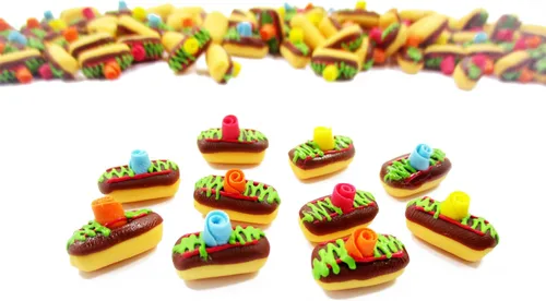 Miniatura 3 de 20 Chocolate Eclair Panadería Casa de muñecas Miniaturas Alimentos Art Deco Suministro Casa de muñecas Comida 3579 Finely crafted clay chocolate