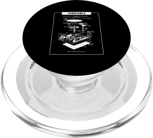 Miniatura 7 de Turntable - Music Makes My Heart Beat (Retro Graphic) PopSockets Adhesive PopGrip