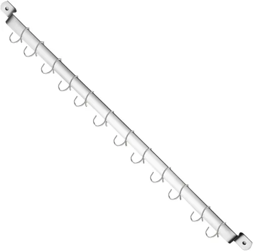 Kyraton Organizador de Riel para Utensilios de Cocina - Estante Gourmet Montado en la Pared con 14 Ganchos para Colgar Cuchillos, Tazas, Espátulas,