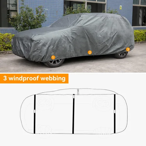 Miniatura 2 de XCAR Funda Ultra Ligera Impermeable para SUV y Coches, Protección para Todo Tipo de Clima, Resistente al Viento y Transpirable, Se Adapta a Coches