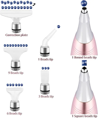 Miniatura 2 de benote Herramientas de accesorios para bolígrafo de pintura de diamante, puntas cuadradas y redondas de metal, punta ergonómica de diamante, punta