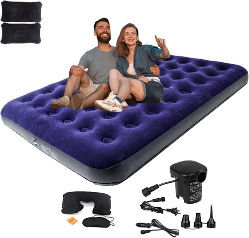 Miniatura 11 de Onirii Colchón de Aire Queen con Bomba Integrada, Colchón Inflable Queen de 16 Pulgadas de Alto, Colchón de Aire Inflable Grueso y Cómodo