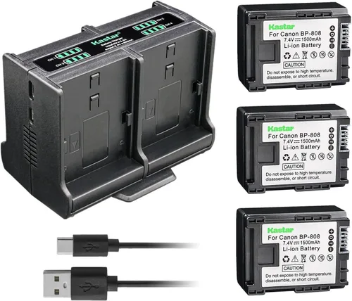 Miniatura 7 de Kastar Cargador de batería cuádruple compatible con cámaras Canon VIXIA HG20 VIXIA HG21, VIXIA HG30, XA10, XA10 HD, FS10, FS11, FS20, FS21, FS22