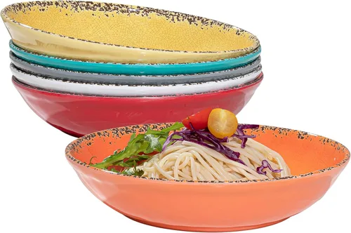 Miniatura 9 de Juego de 2 cuencos de melamina para servir ensaladas grandes de 12 x 4 pulgadas, cuencos de frutas, cuencos para mezclar, cuencos para servir