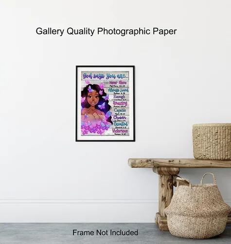 Miniatura 8 de Arte de pared y decoración de niña negra, póster con imagen de mujeres afroamericanas, mujeres, adolescentes, lindas afirmaciones positivas, regalos