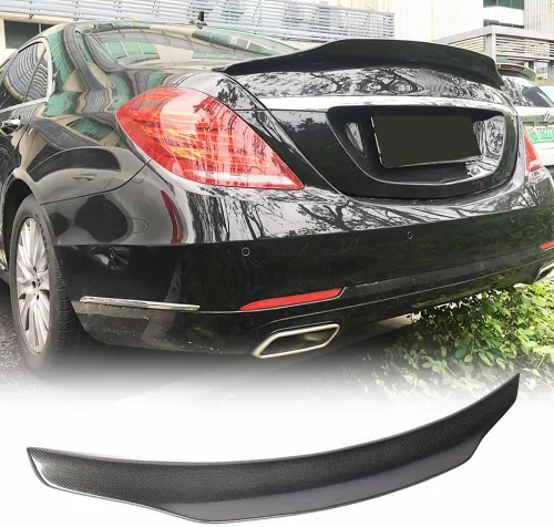 Miniatura 9 de Alerón de maletero de fibra de carbono W222 para Mercedes Benz Clase S W222 2014-2020 Clase S Sedan S450 S550 S560 S63 4 puertas con tapa de alerón