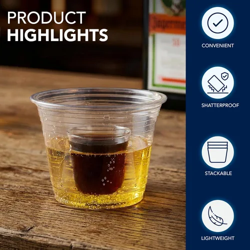 Miniatura 5 de Party Essentials Jager Blaster - Vasos de plástico suave, 3 onzas, 100 unidades, transparentes
