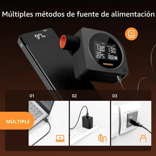 Miniatura 6 de Controlador de temperatura para barbacoa 5G Wi-Fi y Bluetooth INKBIRD, ventilador automático para ahumador con pantalla LCD para parrilla