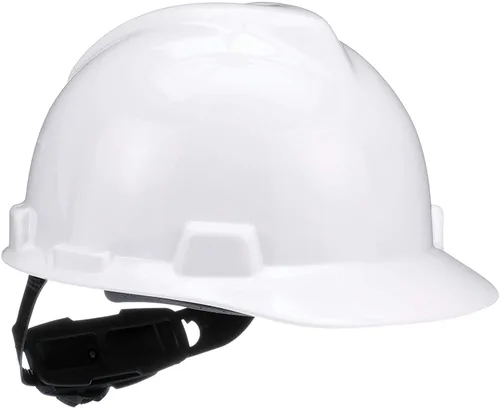 MSA 475358 V-Gard - Casco de seguridad estilo gorra, con suspensión de trinquete Fas-Trac III, carcasa de polietileno, protección contra impactos