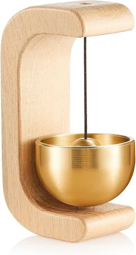 Miniatura 34 de Zonon 2 Piezas Campanillas de Viento Magnéticas de Madera Decoración de Timbre de Puerta Campana de Comerciantes para Apertura de Puerta Forma de C