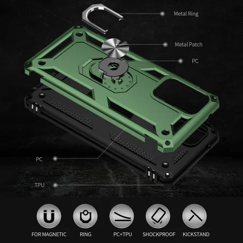 Miniatura 4 de Yiakeng Funda para Samsung A52, Galaxy A52 con protector de pantalla HD, fundas protectoras de grado militar con anillo para Samsung Galaxy A52 5G