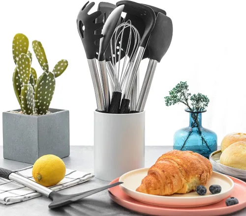 Miniatura 5 de Rorence Juego de utensilios de cocina de silicona: 12 piezas de utensilios de cocina antiadherentes y resistentes al calor de silicona y asas