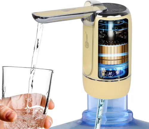 Miniatura 8 de CoolWAY Bomba de jarra de agua para botella de 5 galones, dispensador de carga eléctrico portátil USB-C, potente motor de herida de cobre, flujo
