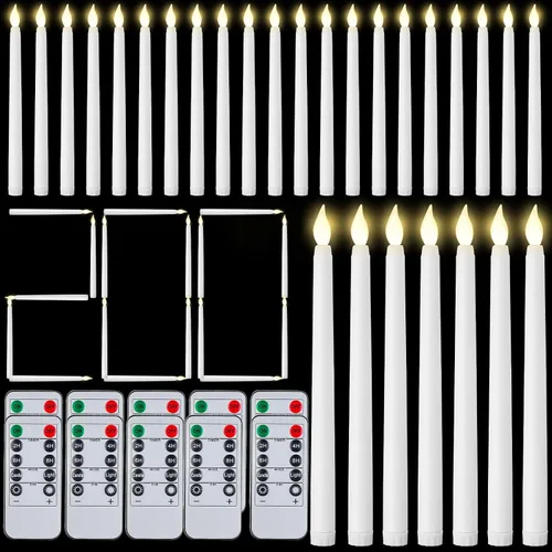 Miniatura 8 de Baquler 72 velas cónicas sin llama con control remoto y temporizador, candeleros de 11 pulgadas que funcionan con baterías, velas LED parpadeantes