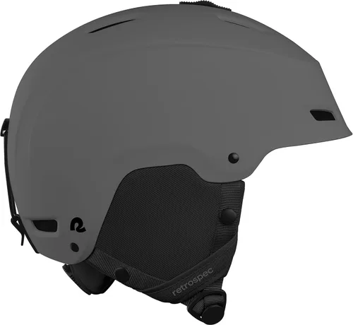 Retrospec Zephyr - Casco de esquí – Casco de snowboard para adultos y jóvenes con ajuste ajustable, 9 rejillas de ventilación transpirables, Basalto