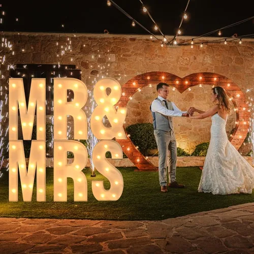 Miniatura 6 de Letras de marquesina de 3 pies y letras grandes iluminadas de 3 pies de alto con luces, letra grande para boda, compromiso, graduación, decoraciones