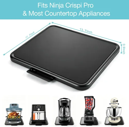 Miniatura 2 de SICHEER Rolling Appliance Tray for Ninja Crispi Pro, Heavy Duty Metal Appliance Slider with Wheels, Under Cabinet Moving Caddy for Air Fryer, Coffee