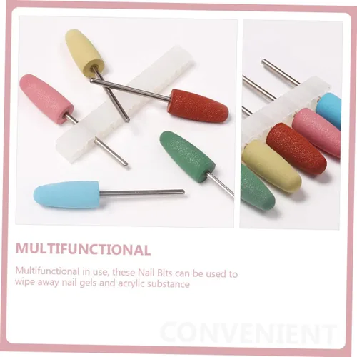 Miniatura 8 de 10 piezas de pulidor de uñas de salón de manicura suministros de arte de uñas brocas de goma brocas de lijado de uñas brocas de manicura brocas