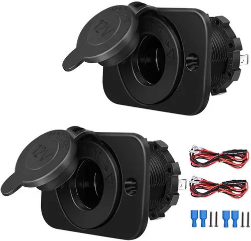 Miniatura 9 de Riseuvo 1 Paquete Enchufe para Encendedor de Cigarrillos, Toma de Corriente Impermeable para Automóvil, Marina, Motocicleta, ATV, RV - Adaptador