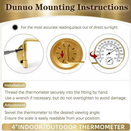 Miniatura 5 de Termómetro para exteriores, resistente a la intemperie y medidor de temperatura exterior decorativo para ventana, accesorios de invernadero y patio