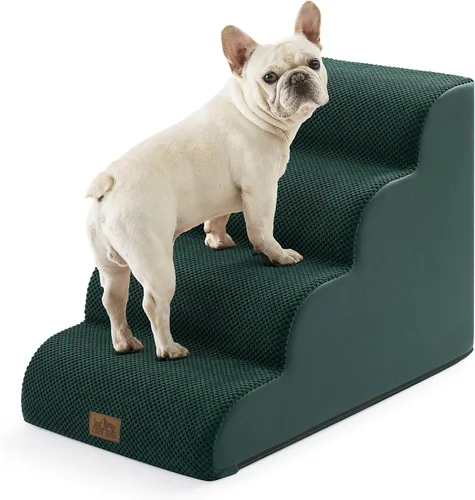 Miniatura 27 de COZY KISS Escaleras para perros pequeños de 11.8 pulgadas de alto, escalón curvado para cachorros, gatos mayores, rampa mediana para mascotas