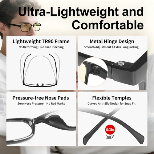 Miniatura 4 de Lentes de bloqueo de luz azul, lentes de filtro de luz azul de visión HD, antifatiga ocular para jugadores y trabajadores de oficina, experimenta