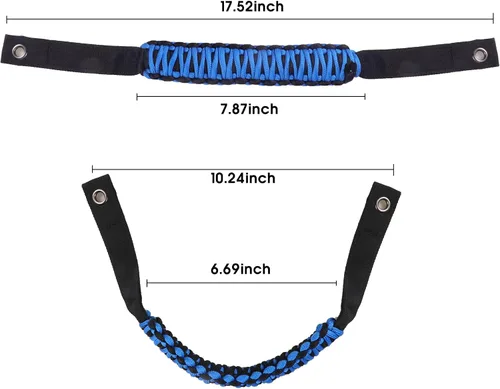 Miniatura 2 de Asas de agarre de barra antivuelco, mango de agarre de paracord para accesorios Ford Bronco 2021 2022 2023 2024 2025 2 puertas 4 puertas, paquete