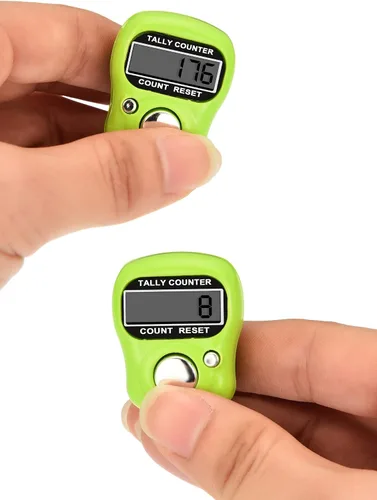 Miniatura 6 de Tatuo 18 piezas de mano contador de 5 dedos digitales contador clickers reiniciables número mecánico de mano clic