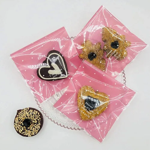 Miniatura 9 de 100 bolsas adhesivas rosas para golosinas, pequeñas bolsas de celofán para dulces, panadería, fiestas y recuerdos de boda (3.94 x 3.94 pulgadas)