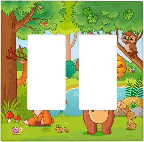 Miniatura 27 de Arctic Animals - Placa de interruptor de luz de 1 banda, lindo sello de dibujos animados, pingüino, oso polar, placa de pared individual basculante