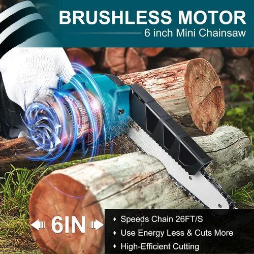 Miniatura 3 de Mini motosierra inalámbrica de 6 pulgadas para Makita 18V LXT (sin batería), sierra de cadena eléctrica portátil sin escobillas para Makita BL1850